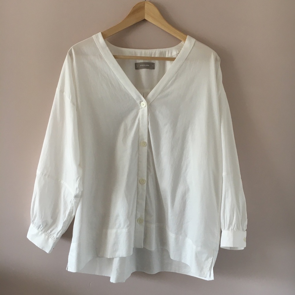 Everlane Silky Cotton Lantern Shirt, Size 12